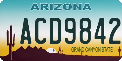 AZ license plate ACD9842