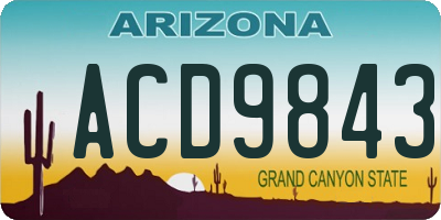 AZ license plate ACD9843