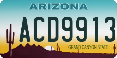 AZ license plate ACD9913