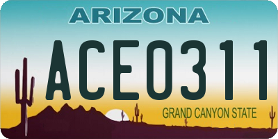 AZ license plate ACE0311