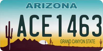 AZ license plate ACE1463
