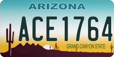 AZ license plate ACE1764