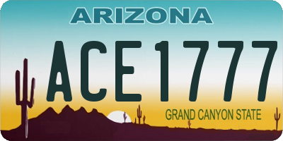 AZ license plate ACE1777