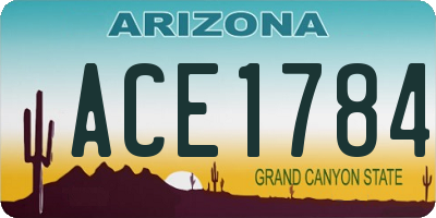 AZ license plate ACE1784