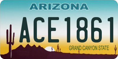 AZ license plate ACE1861