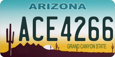 AZ license plate ACE4266