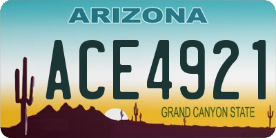 AZ license plate ACE4921
