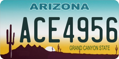 AZ license plate ACE4956