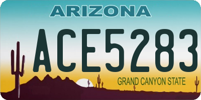 AZ license plate ACE5283
