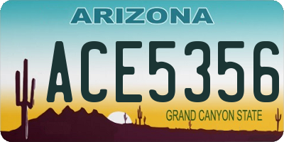 AZ license plate ACE5356