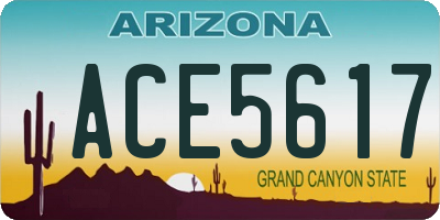 AZ license plate ACE5617