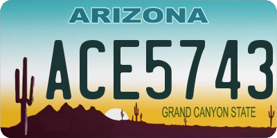 AZ license plate ACE5743
