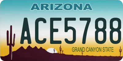 AZ license plate ACE5788