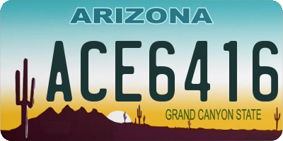 AZ license plate ACE6416