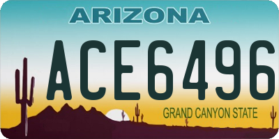 AZ license plate ACE6496