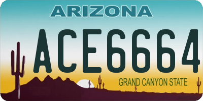 AZ license plate ACE6664