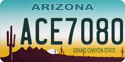 AZ license plate ACE7080