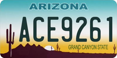 AZ license plate ACE9261