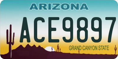 AZ license plate ACE9897