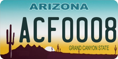 AZ license plate ACF0008