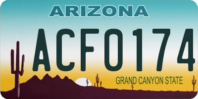 AZ license plate ACF0174