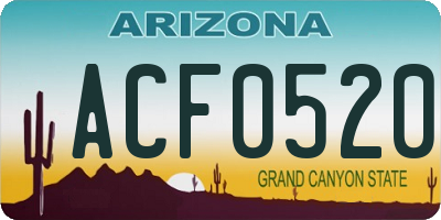 AZ license plate ACF0520