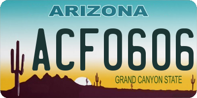 AZ license plate ACF0606