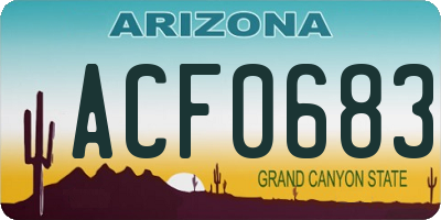 AZ license plate ACF0683