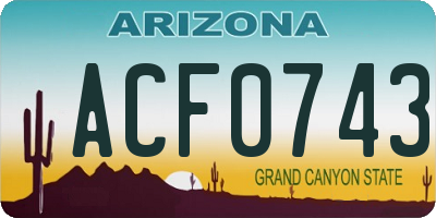 AZ license plate ACF0743