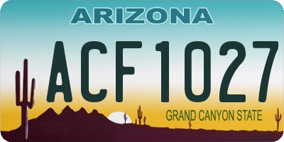 AZ license plate ACF1027