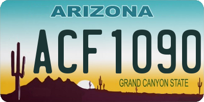 AZ license plate ACF1090
