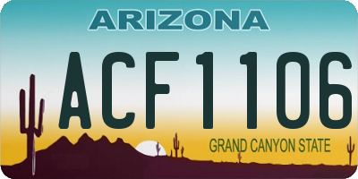 AZ license plate ACF1106