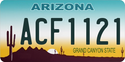 AZ license plate ACF1121