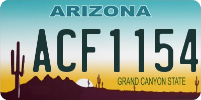 AZ license plate ACF1154