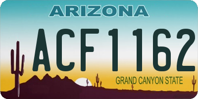 AZ license plate ACF1162