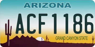 AZ license plate ACF1186