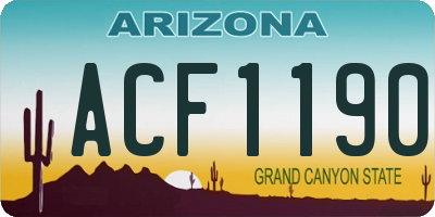 AZ license plate ACF1190