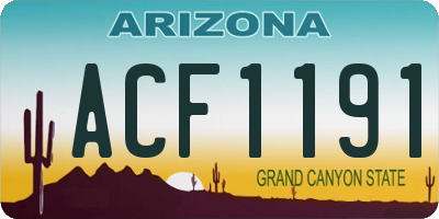 AZ license plate ACF1191