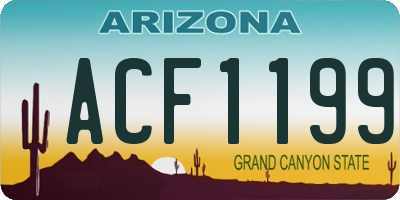 AZ license plate ACF1199