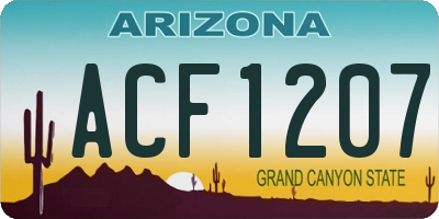 AZ license plate ACF1207
