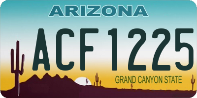AZ license plate ACF1225