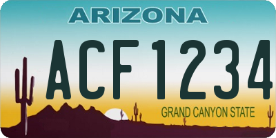 AZ license plate ACF1234