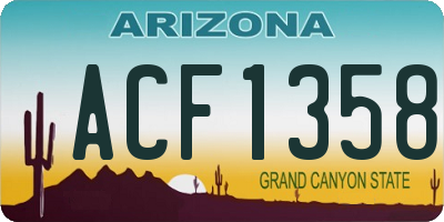 AZ license plate ACF1358