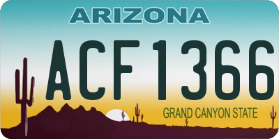 AZ license plate ACF1366