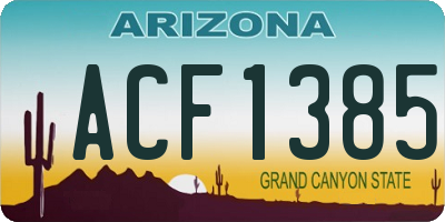 AZ license plate ACF1385