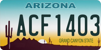 AZ license plate ACF1403