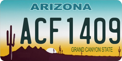 AZ license plate ACF1409