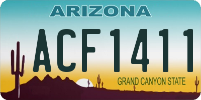 AZ license plate ACF1411