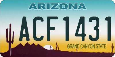 AZ license plate ACF1431