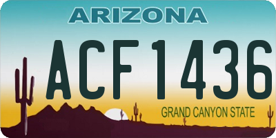 AZ license plate ACF1436